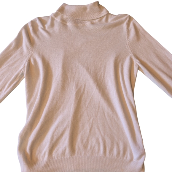 Worthington Womens Long Sleeve Turtleneck Sweater Cream Size L - Picture 2 of 5